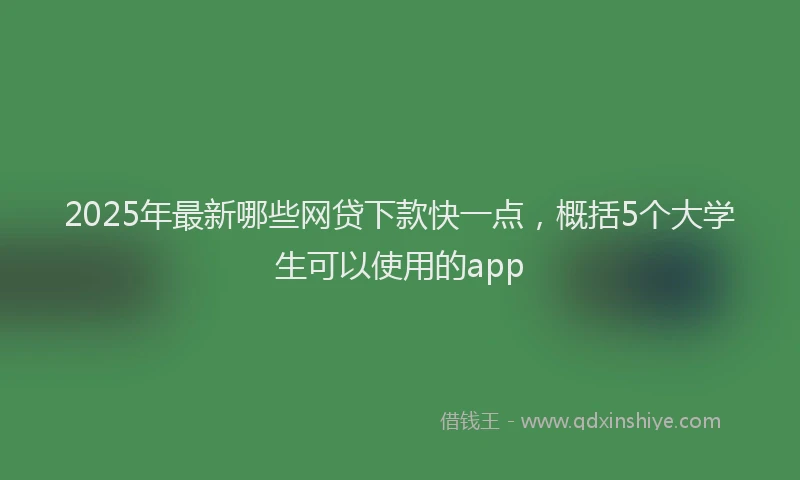 2025年最新哪些网贷下款快一点，概括5个大学生可以使用的app