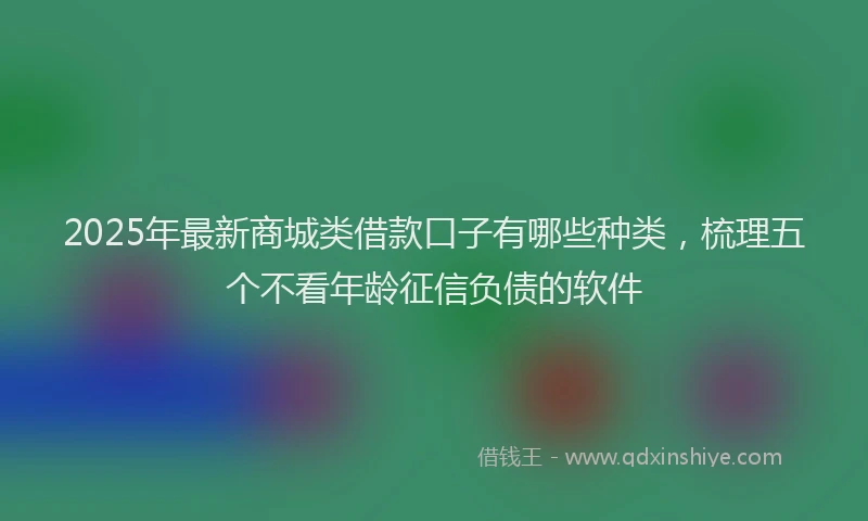 2025年最新商城类借款口子有哪些种类，梳理五个不看年龄征信负债的软件