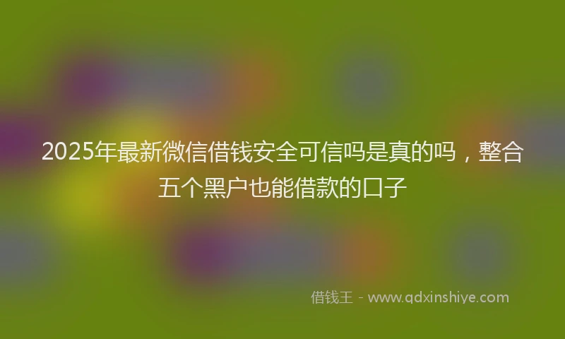 2025年最新微信借钱安全可信吗是真的吗，整合五个黑户也能借款的口子
