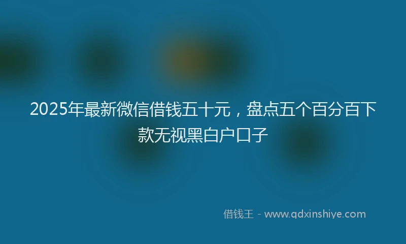 2025年最新微信借钱五十元，盘点五个百分百下款无视黑白户口子