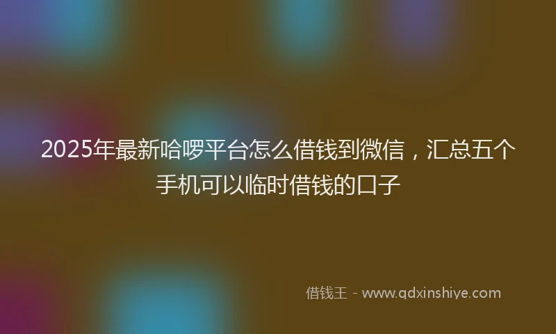 2025年最新哈啰平台怎么借钱到微信，汇总五个手机可以临时借钱的口子