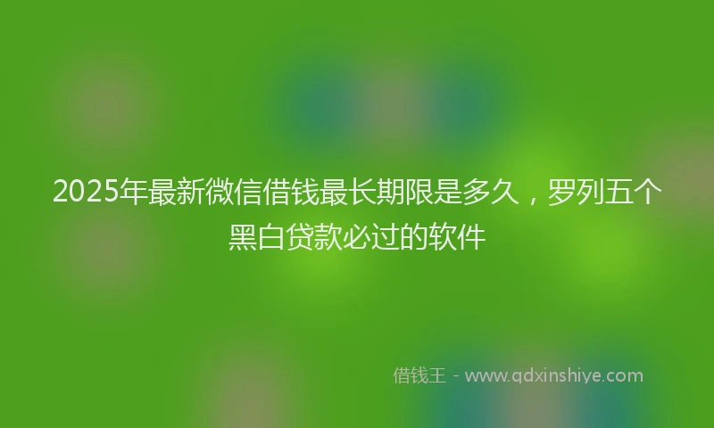2025年最新微信借钱最长期限是多久，罗列五个黑白贷款必过的软件
