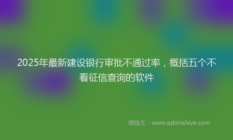 2025年最新建设银行审批不通过率，概括五个不看征信查询的软件