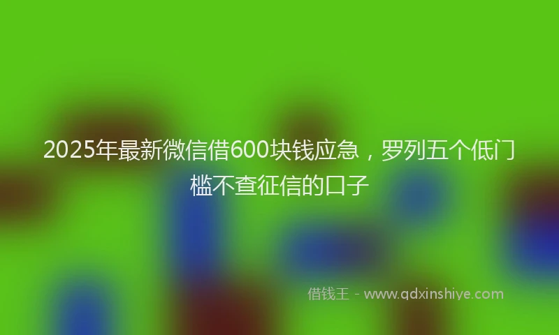 2025年最新微信借600块钱应急，罗列五个低门槛不查征信的口子
