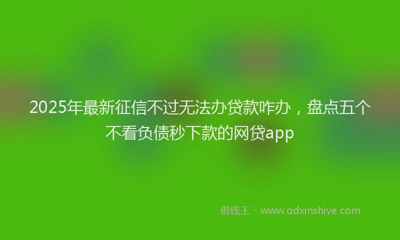 2025年最新征信不过无法办贷款咋办，盘点五个不看负债秒下款的网贷app