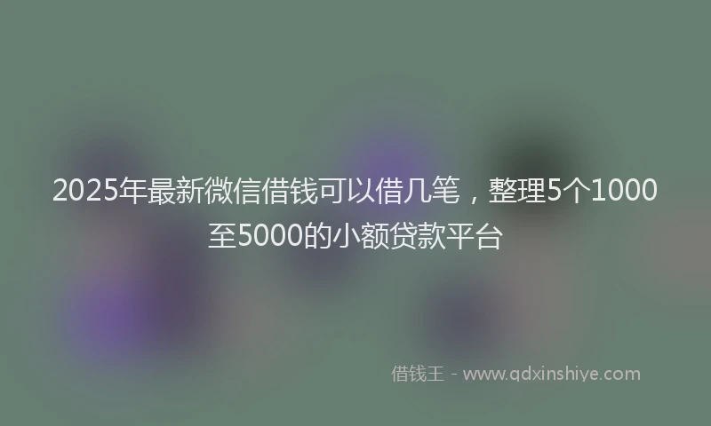 2025年最新微信借钱可以借几笔，整理5个1000至5000的小额贷款平台
