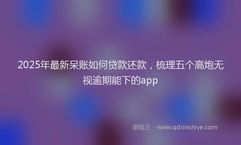 2025年最新呆账如何贷款还款，梳理五个高炮无视逾期能下的app