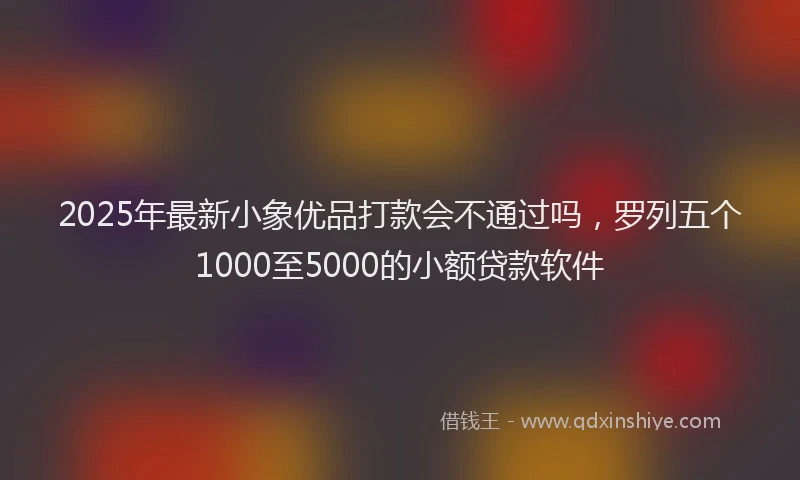 2025年最新小象优品打款会不通过吗，罗列五个1000至5000的小额贷款软件