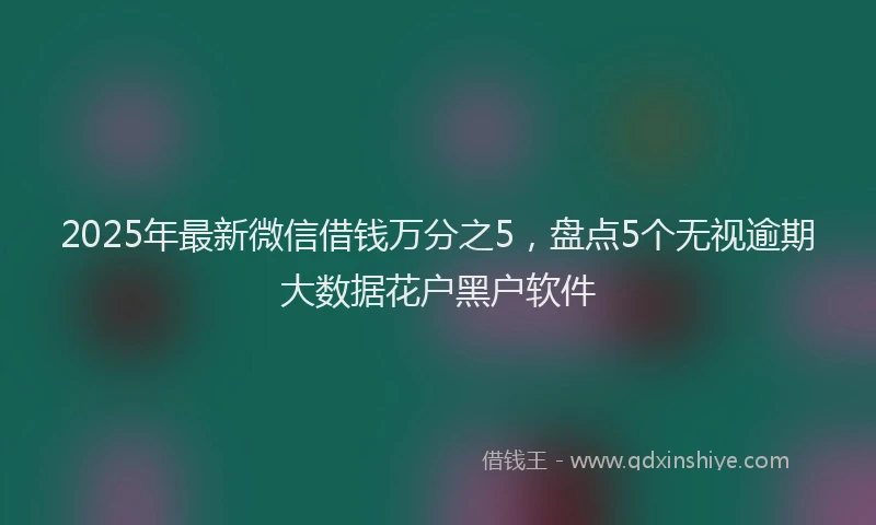 2025年最新微信借钱万分之5，盘点5个无视逾期大数据花户黑户软件