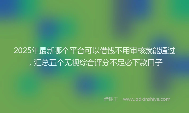 2025年最新哪个平台可以借钱不用审核就能通过，汇总五个无视综合评分不足必下款口子