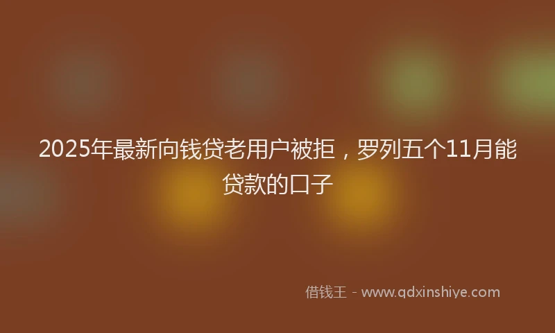 2025年最新向钱贷老用户被拒，罗列五个11月能贷款的口子