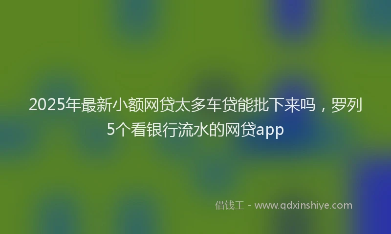 2025年最新小额网贷太多车贷能批下来吗，罗列5个看银行流水的网贷app