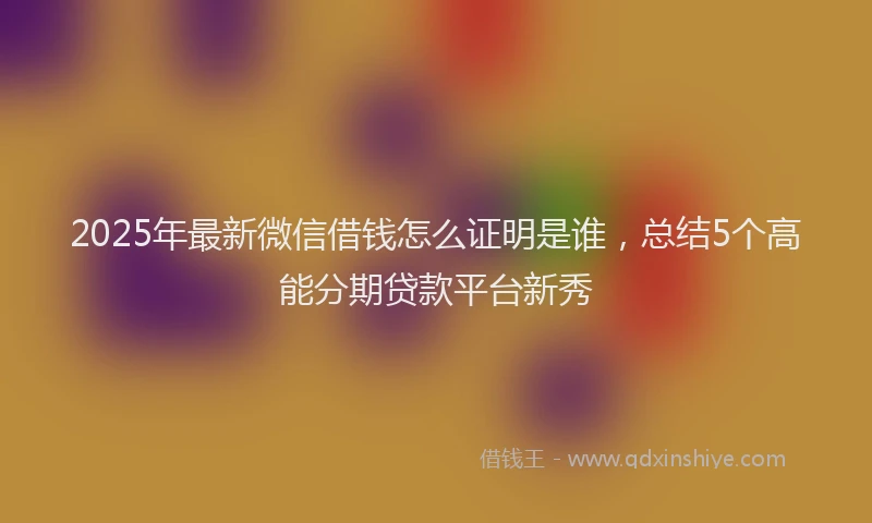 2025年最新微信借钱怎么证明是谁，总结5个高能分期贷款平台新秀