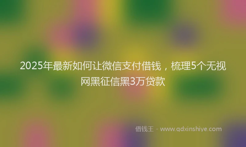2025年最新如何让微信支付借钱，梳理5个无视网黑征信黑3万贷款
