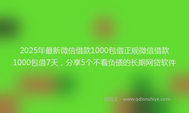 2025年最新微信借款1000包借正规微信借款1000包借7天，分享5个不看负债的长期网贷软件