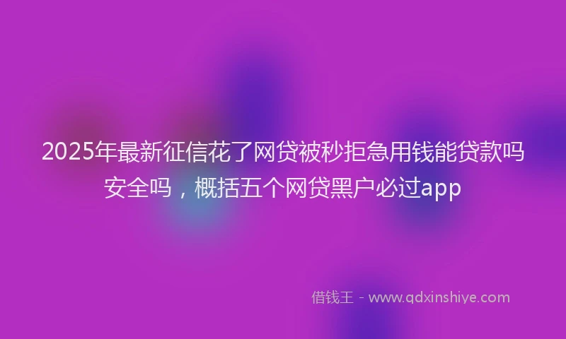 2025年最新征信花了网贷被秒拒急用钱能贷款吗安全吗，概括五个网贷黑户必过app