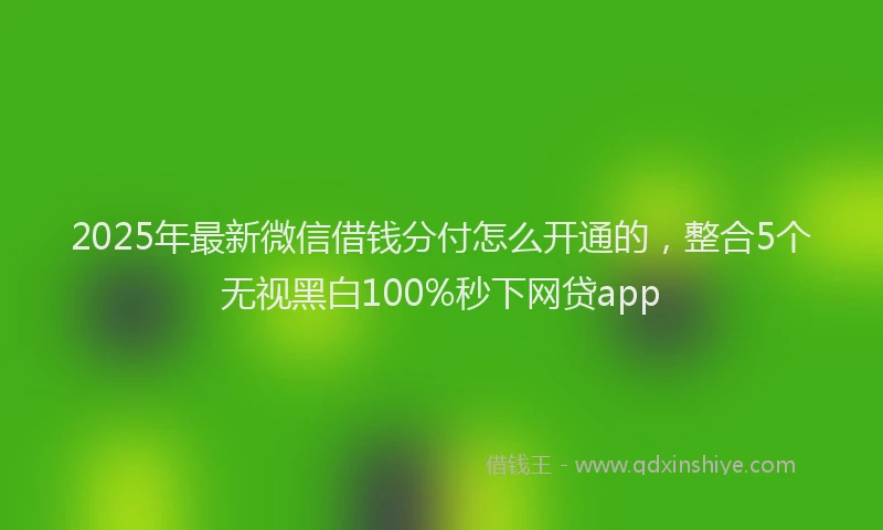 2025年最新微信借钱分付怎么开通的，整合5个无视黑白100%秒下网贷app