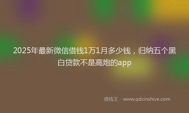 2025年最新微信借钱1万1月多少钱，归纳五个黑白贷款不是高炮的app