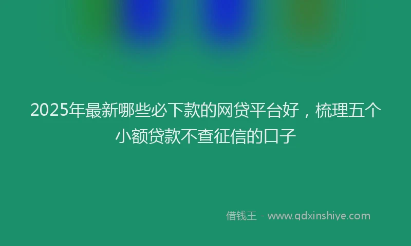 2025年最新哪些必下款的网贷平台好，梳理五个小额贷款不查征信的口子