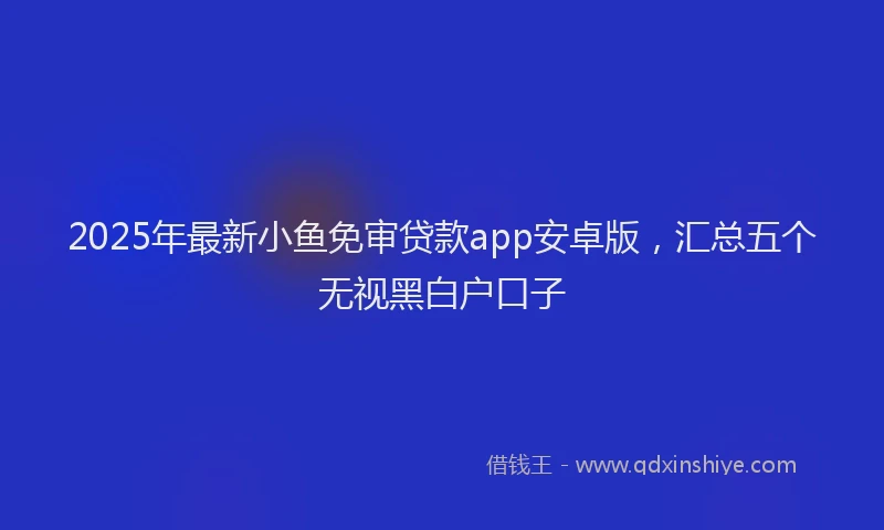 2025年最新小鱼免审贷款app安卓版，汇总五个无视黑白户口子