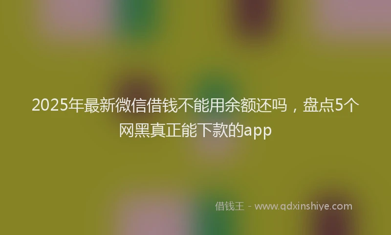 2025年最新微信借钱不能用余额还吗，盘点5个网黑真正能下款的app