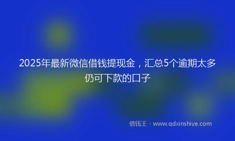 2025年最新微信借钱提现金，汇总5个逾期太多仍可下款的口子