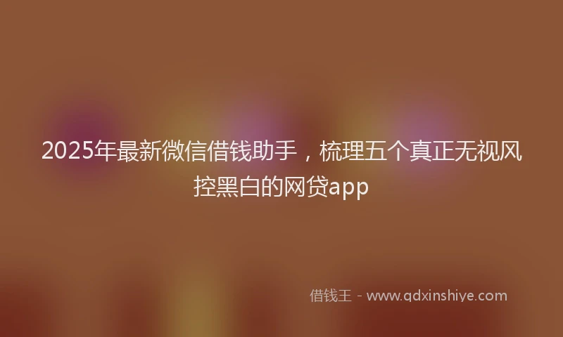 2025年最新微信借钱助手，梳理五个真正无视风控黑白的网贷app