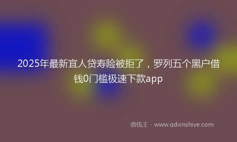 2025年最新宜人贷寿险被拒了，罗列五个黑户借钱0门槛极速下款app