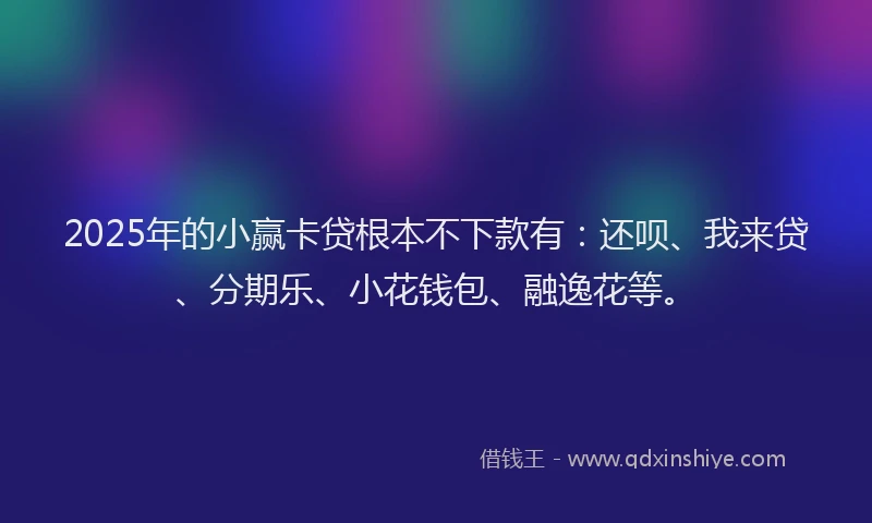 2025年的小赢卡贷根本不下款有：还呗、我来贷、分期乐、小花钱包、融逸花等。