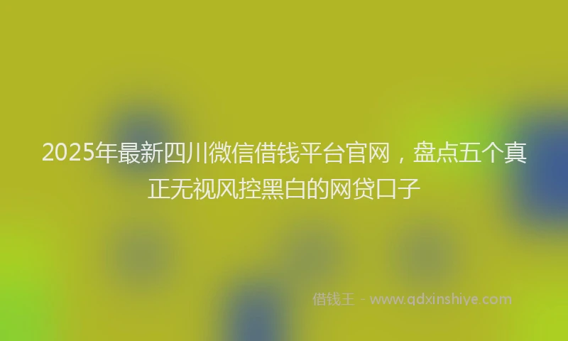 2025年最新四川微信借钱平台官网，盘点五个真正无视风控黑白的网贷口子