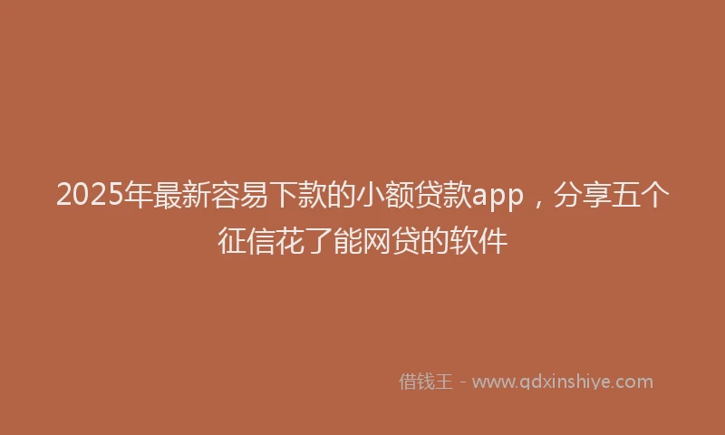 2025年最新容易下款的小额贷款app，分享五个征信花了能网贷的软件