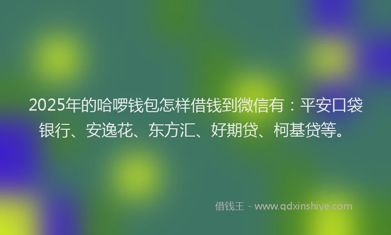2025年的哈啰钱包怎样借钱到微信有：平安口袋银行、安逸花、东方汇、好期贷、柯基贷等。