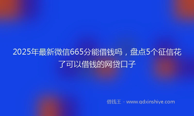 2025年最新微信665分能借钱吗，盘点5个征信花了可以借钱的网贷口子