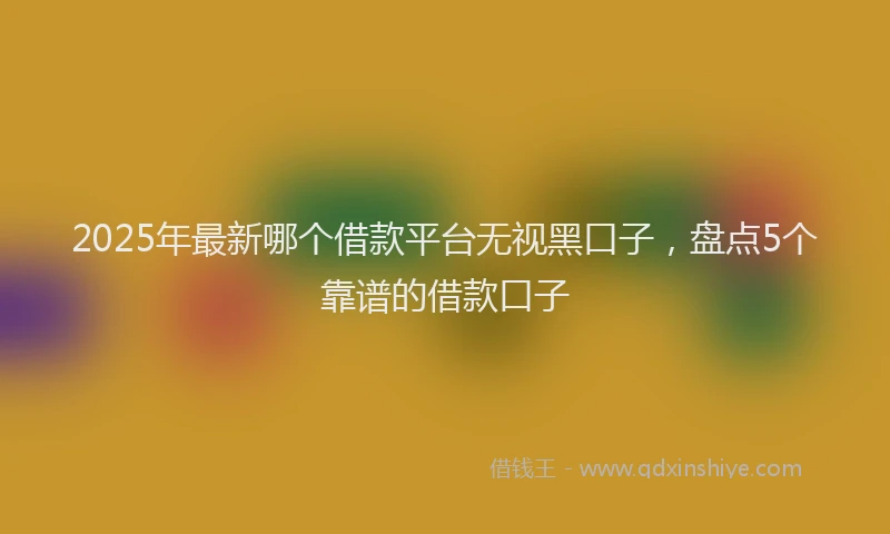 2025年最新哪个借款平台无视黑口子，盘点5个靠谱的借款口子