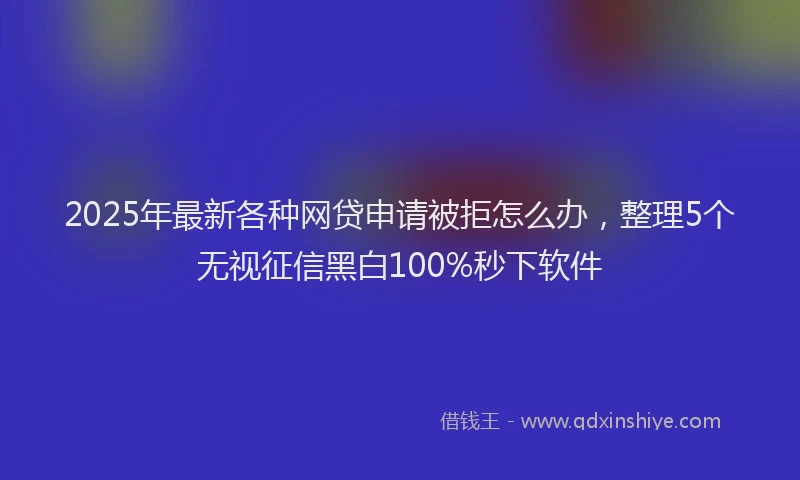 2025年最新各种网贷申请被拒怎么办，整理5个无视征信黑白100%秒下软件