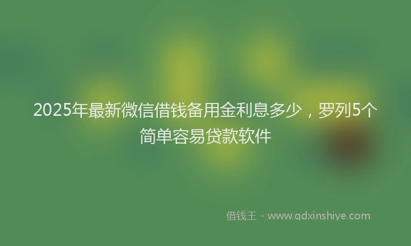 2025年最新微信借钱备用金利息多少，罗列5个简单容易贷款软件