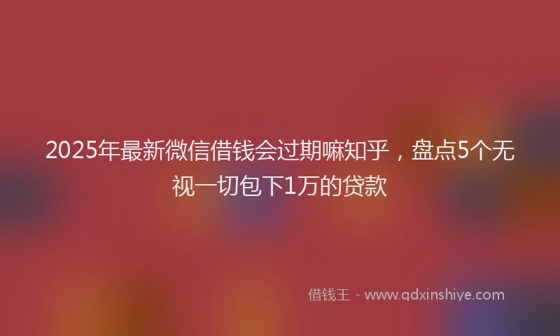 2025年最新微信借钱会过期嘛知乎，盘点5个无视一切包下1万的贷款