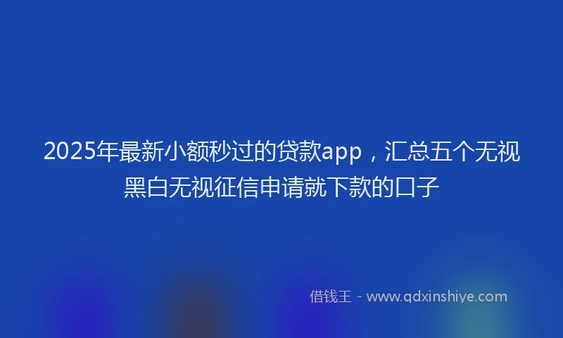 2025年最新小额秒过的贷款app，汇总五个无视黑白无视征信申请就下款的口子