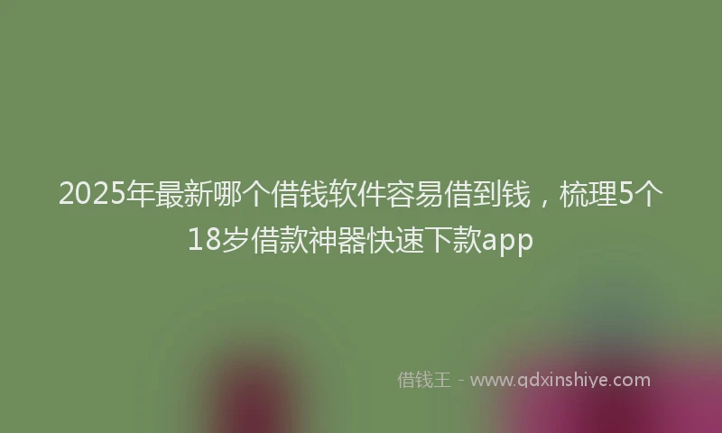 2025年最新哪个借钱软件容易借到钱，梳理5个18岁借款神器快速下款app