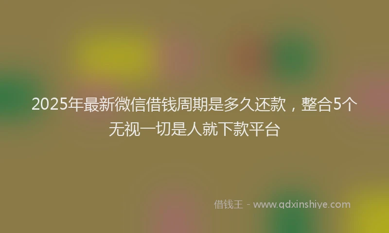 2025年最新微信借钱周期是多久还款，整合5个无视一切是人就下款平台