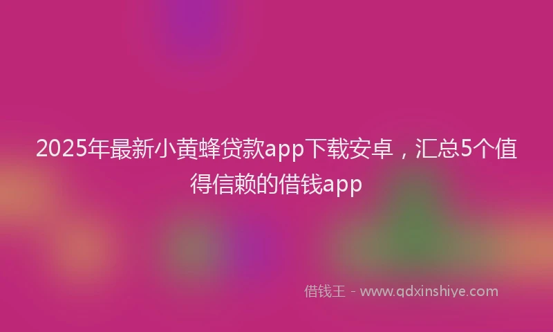 2025年最新小黄蜂贷款app下载安卓，汇总5个值得信赖的借钱app