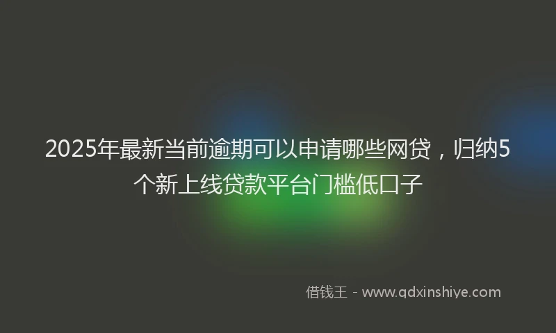 2025年最新当前逾期可以申请哪些网贷，归纳5个新上线贷款平台门槛低口子