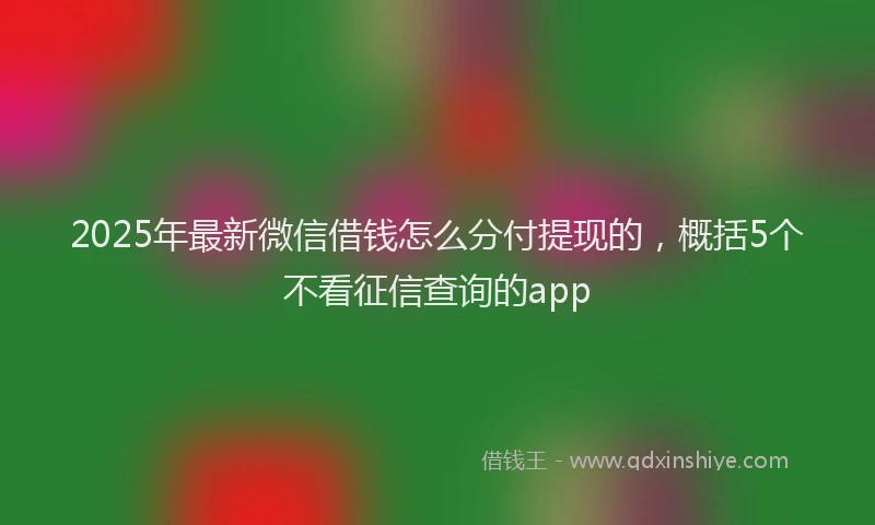 2025年最新微信借钱怎么分付提现的，概括5个不看征信查询的app