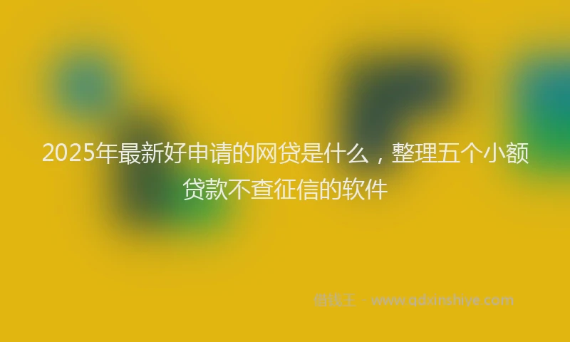 2025年最新好申请的网贷是什么，整理五个小额贷款不查征信的软件