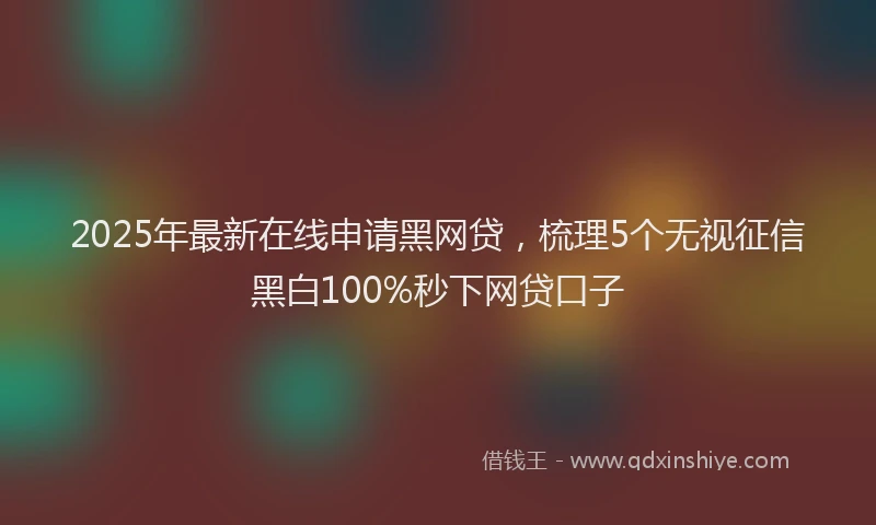 2025年最新在线申请黑网贷，梳理5个无视征信黑白100%秒下网贷口子