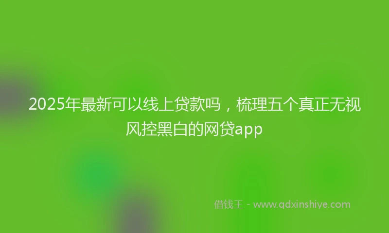 2025年最新可以线上贷款吗，梳理五个真正无视风控黑白的网贷app