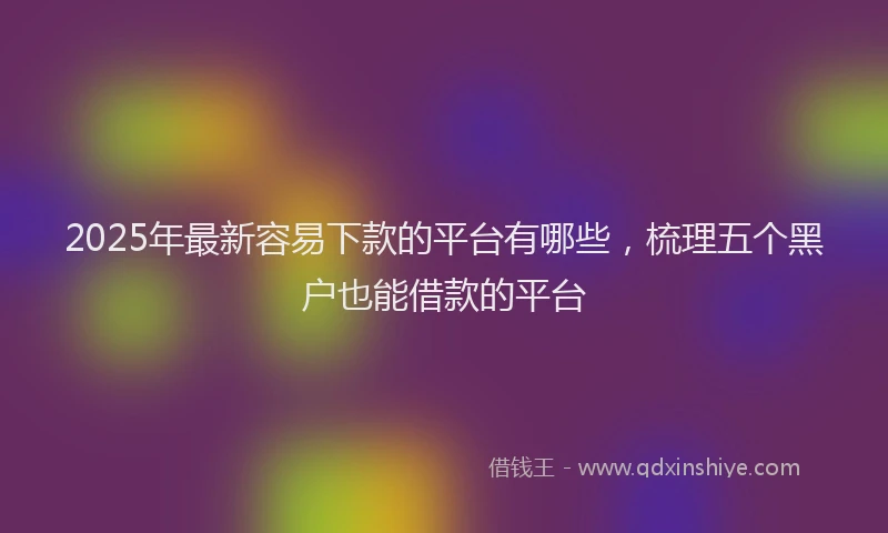 2025年最新容易下款的平台有哪些，梳理五个黑户也能借款的平台