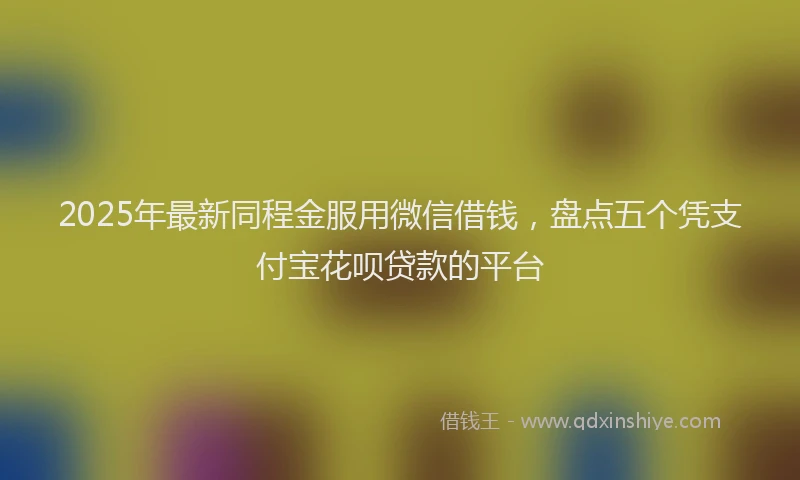2025年最新同程金服用微信借钱，盘点五个凭支付宝花呗贷款的平台