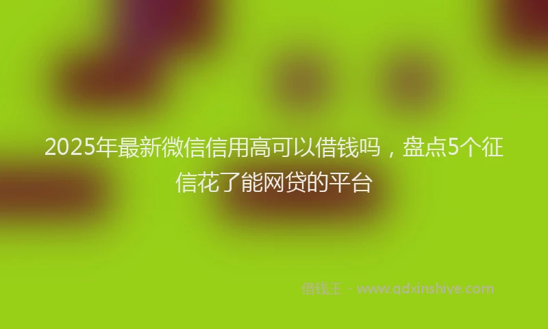 2025年最新微信信用高可以借钱吗，盘点5个征信花了能网贷的平台