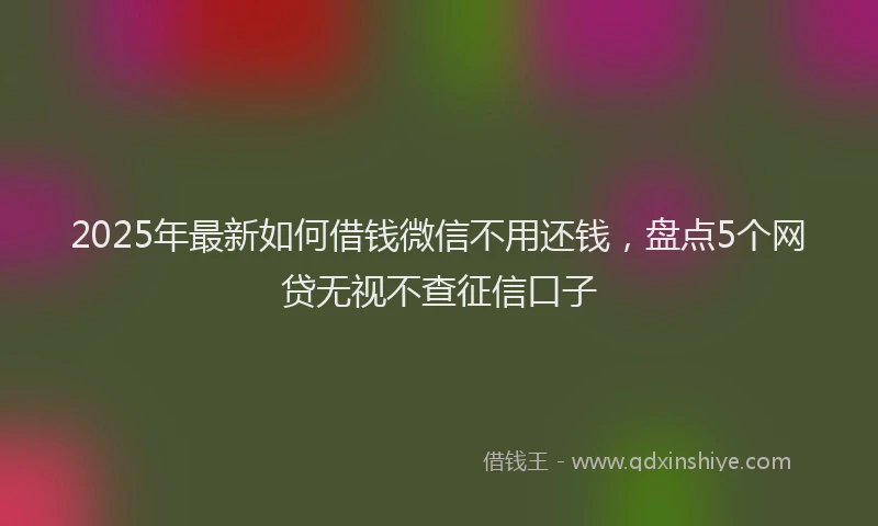 2025年最新如何借钱微信不用还钱，盘点5个网贷无视不查征信口子